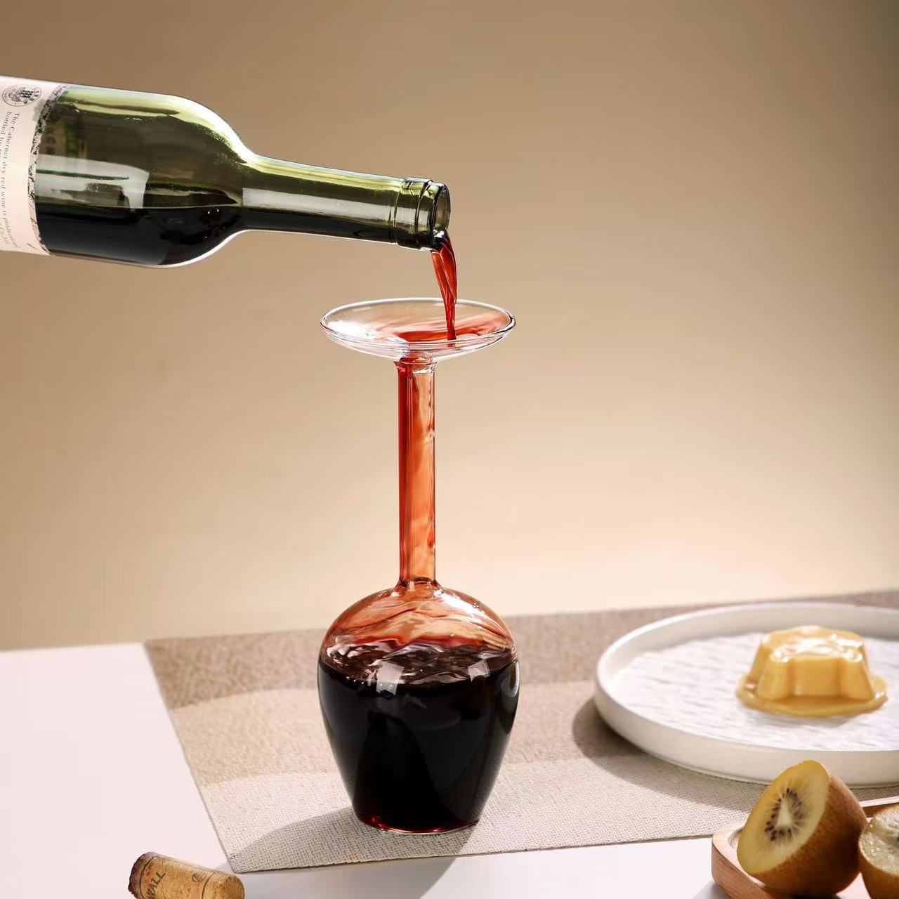 The Gravity Defier: Upside-Down Crystal Wine Glass