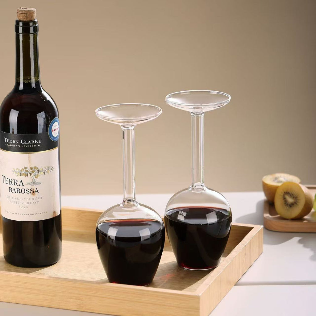 The Gravity Defier: Upside-Down Crystal Wine Glass