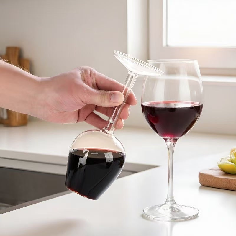 The Gravity Defier: Upside-Down Crystal Wine Glass