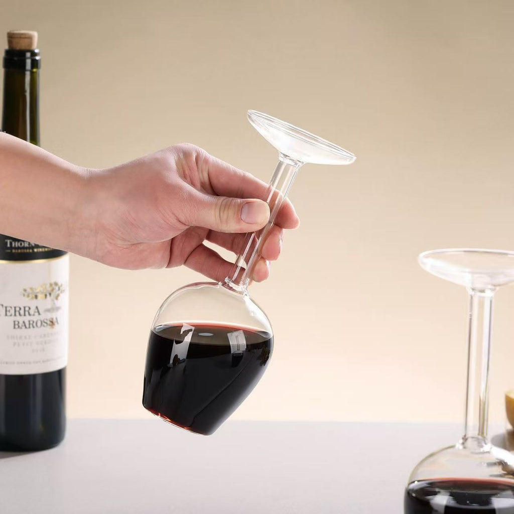 The Gravity Defier: Upside-Down Crystal Wine Glass