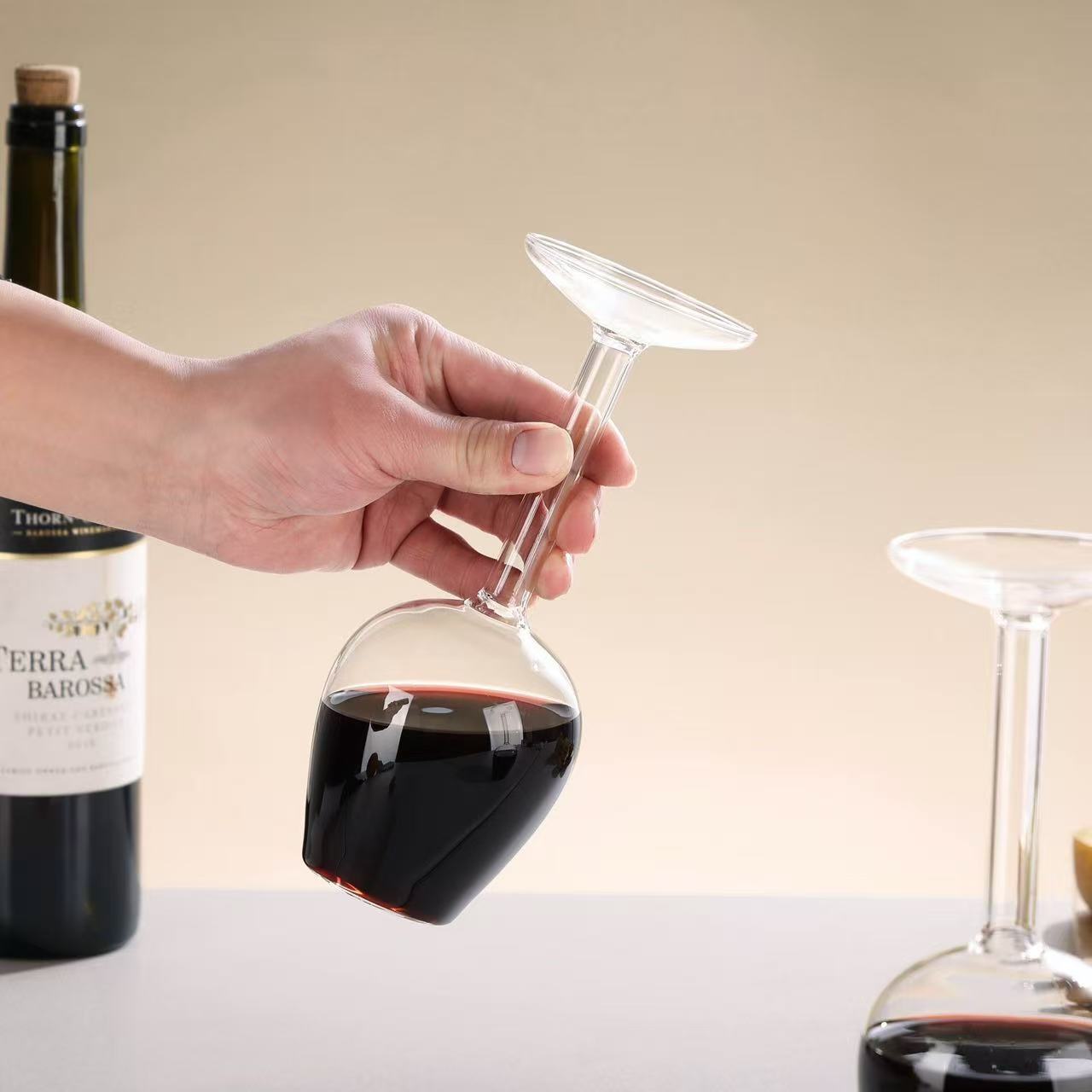 The Gravity Defier: Upside-Down Crystal Wine Glass
