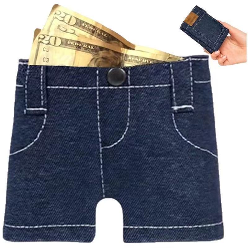 Funny Denim Shorts Wallet – Creative Mini Coin Purse
