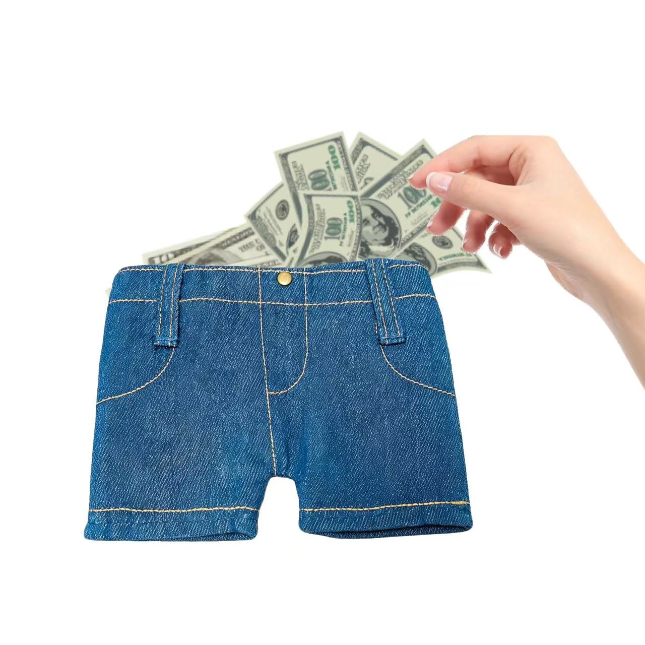 Funny Denim Shorts Wallet – Creative Mini Coin Purse