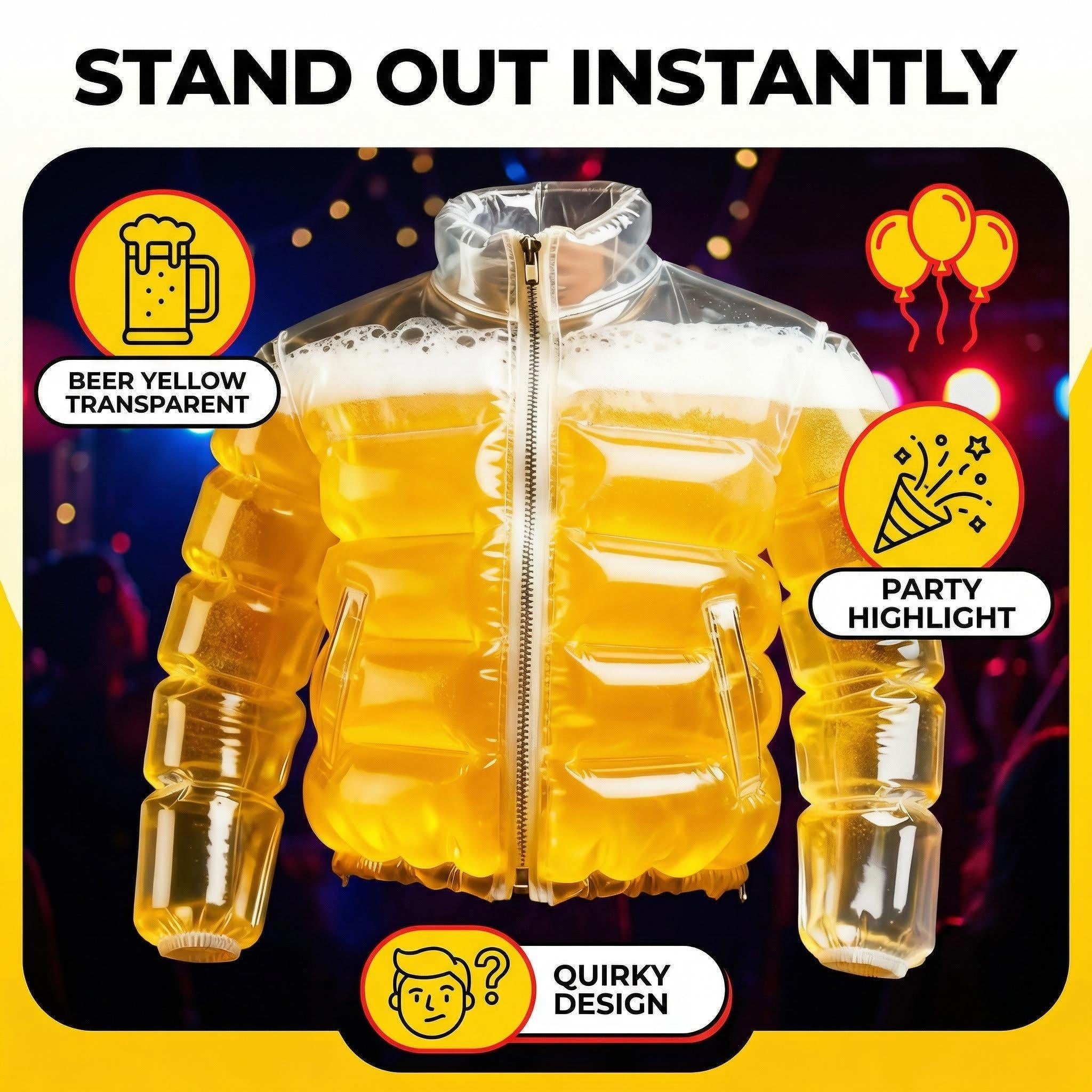 Transparent Beer-Filled Air-Filled Jacket