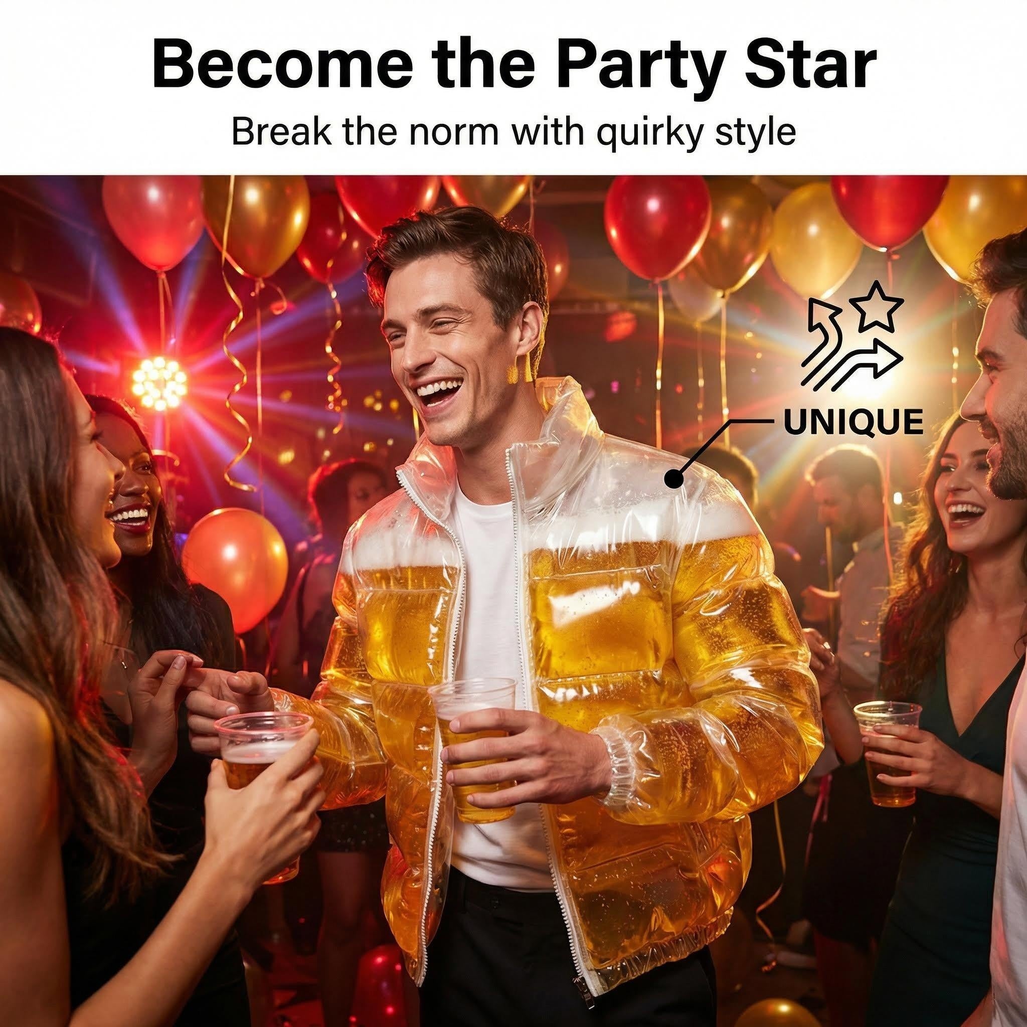 Transparent Beer-Filled Air-Filled Jacket