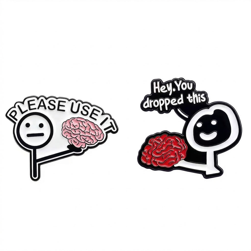 The "Lost My Mind" Duo: Sarcastic Enamel Pin Set for Creative Souls