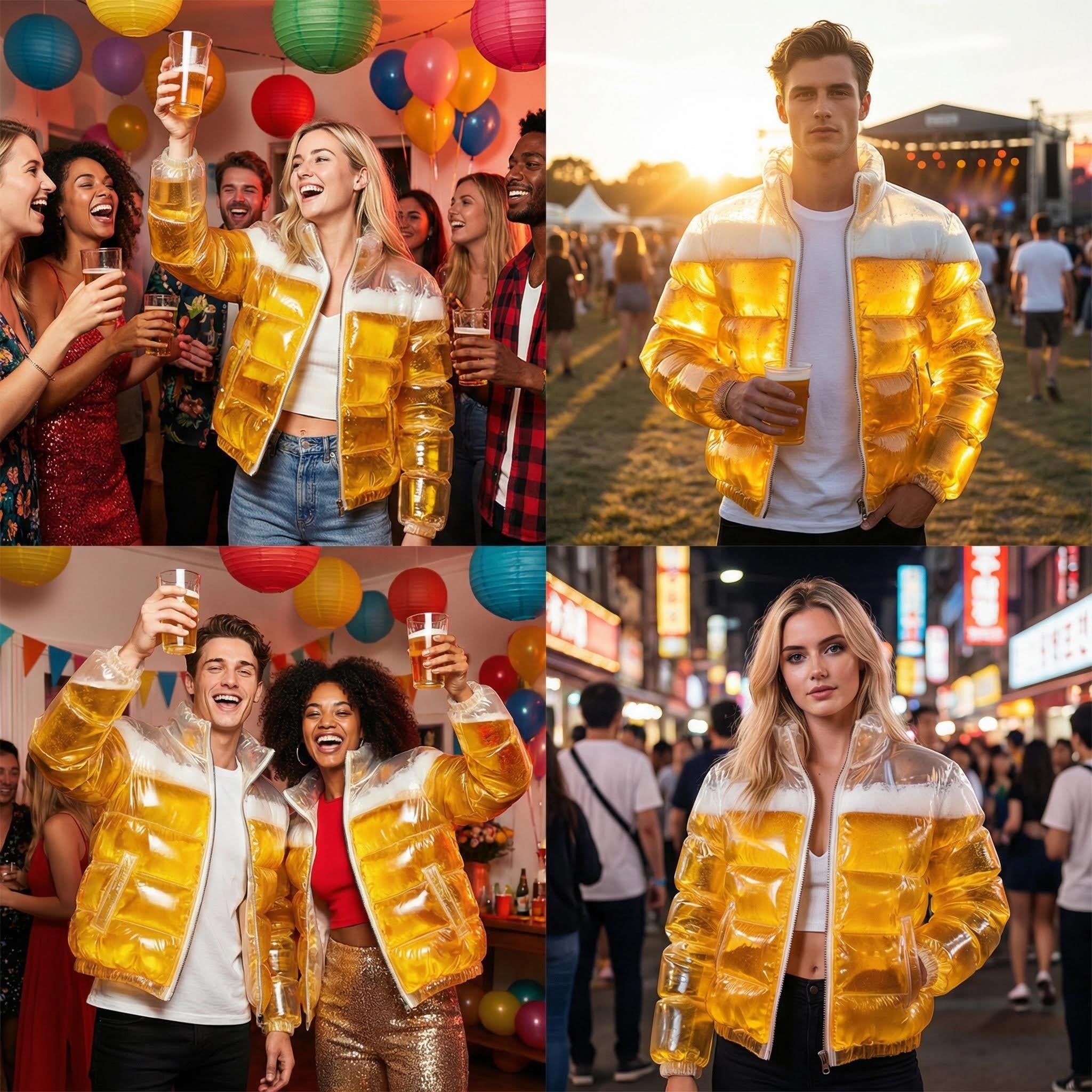 Transparent Beer-Filled Air-Filled Jacket