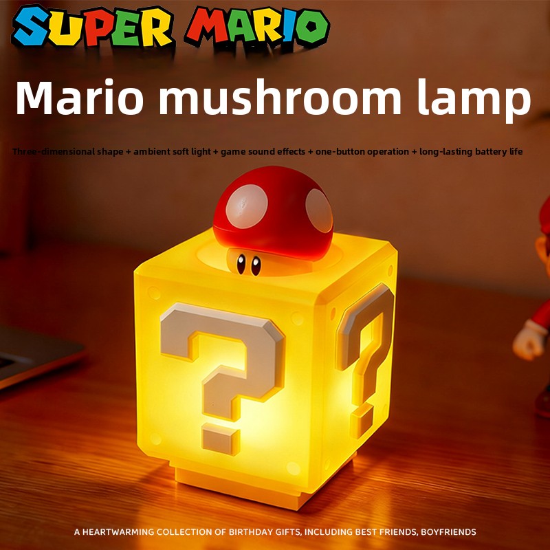 "Nostalgic Block Lamp - USB Rechargeable LED Desk Decoration & Fun Gamer Gift Idea"