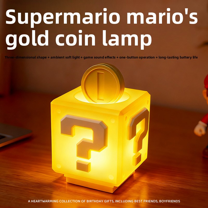 "Nostalgic Block Lamp - USB Rechargeable LED Desk Decoration & Fun Gamer Gift Idea"