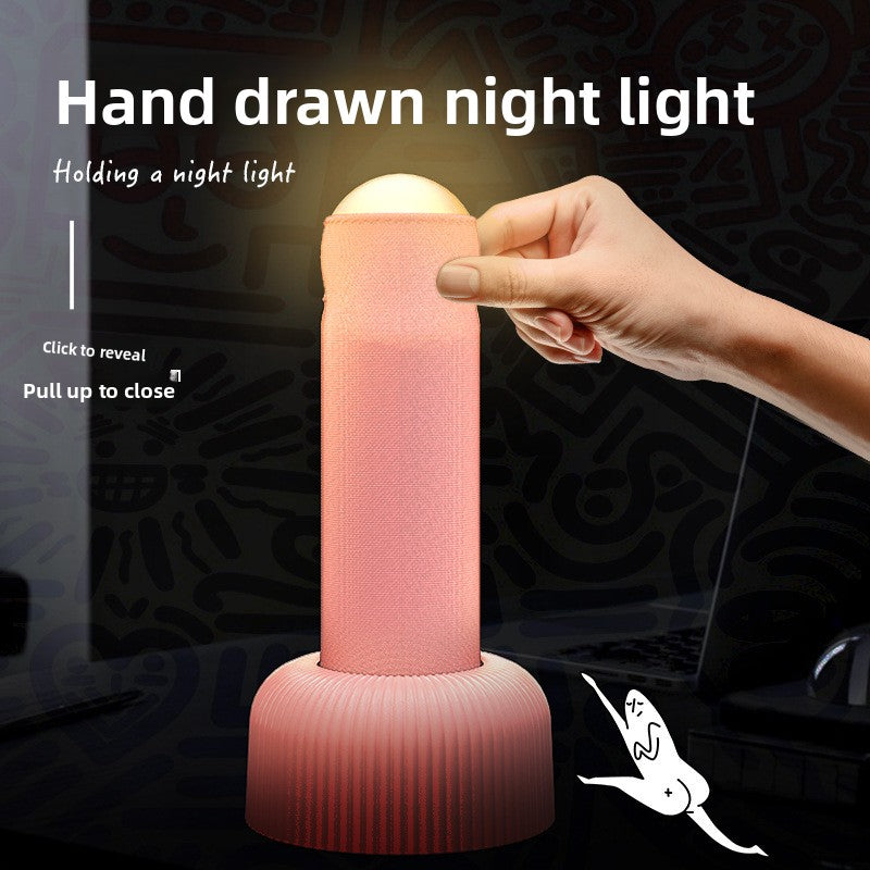 Cross-border hand-pulled night light charging creative bedroom bedside sleep light atmosphere